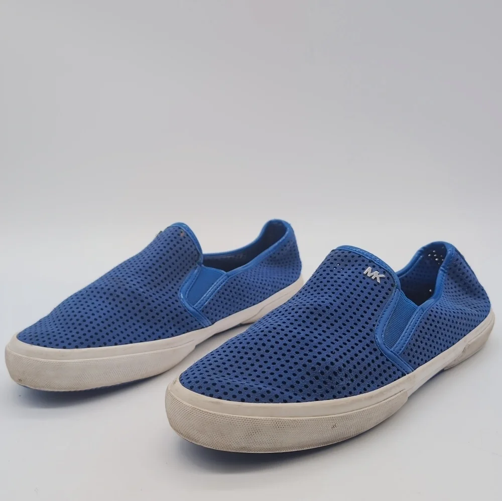 Michael Kors Blue Slip-On Perforated Sneakers Sz 9